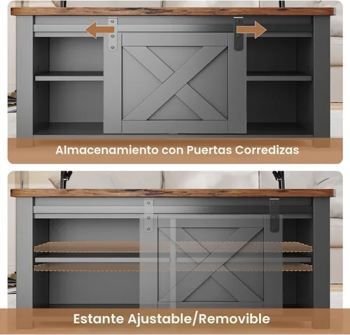 Vista 8 de SEDETA Mesa de Centro con Tapa Elevable de 31.5" con Almacenamiento, Mesas de Centro Cuadradas para Sala de Estar, Mesa de Centro Estilo Granja