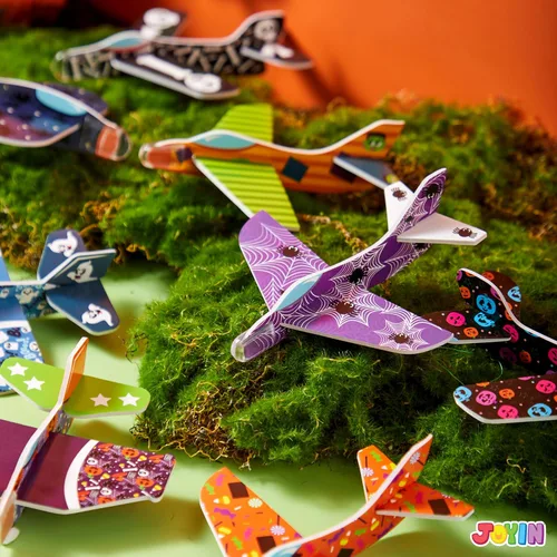 Vista 6 de JOYIN 48 aviones planeadores de espuma de Halloween para niños, planeadores de aviones de papel volador, juguetes a granel para regalos de fiesta