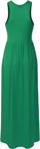Vista 3 de Vestido largo sin mangas con espalda cruzada para mujer con bolsillos (XS-XXL)