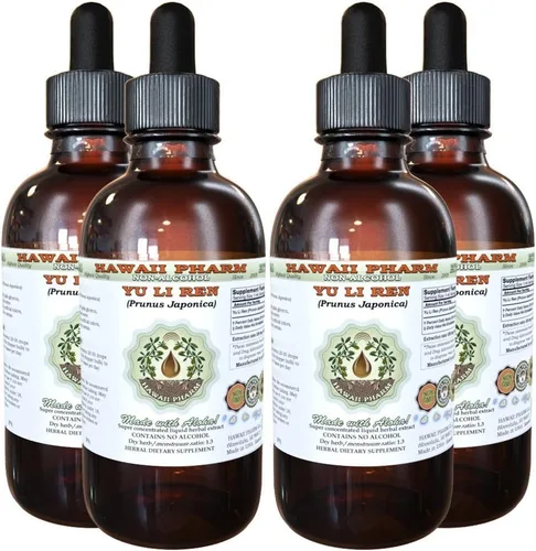 Vista 8 de YU Li Ren sin alcohol Extracto de líquido, Yu li ren, Bush cereza (Prunus Japonica) Seed glycerite Suplemento de hierbas naturales, Hawaii Pharm