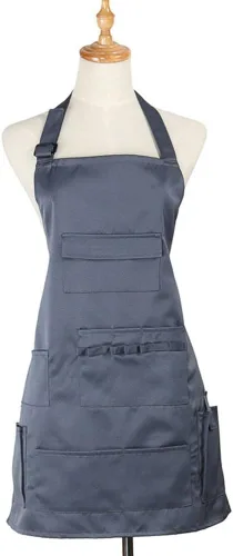 Vista 11 de boshiho Delantal de pintura para adultos, hebilla ajustable, delantal de peluquero con bolsillos para mujeres/hombres/unisex, delantal de trabajo