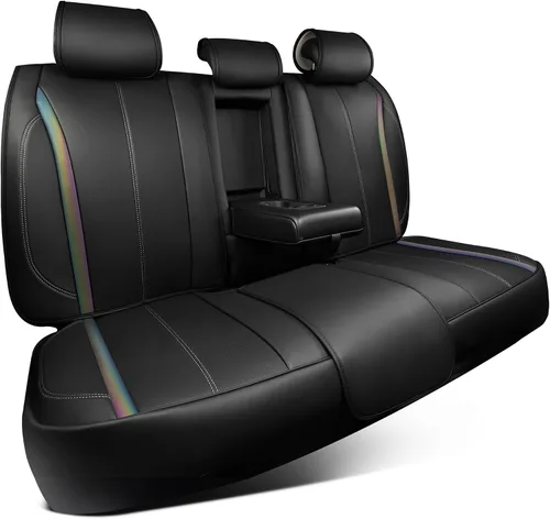 Vista 13 de CAR PASS Fundas de cuero beige para asiento de automóvil, juego completo de fundas de asiento automotriz transpirables e impermeables, cojín