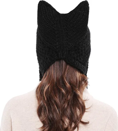 Vista 6 de Bellady Gorro de punto con diseño de orejas de gato