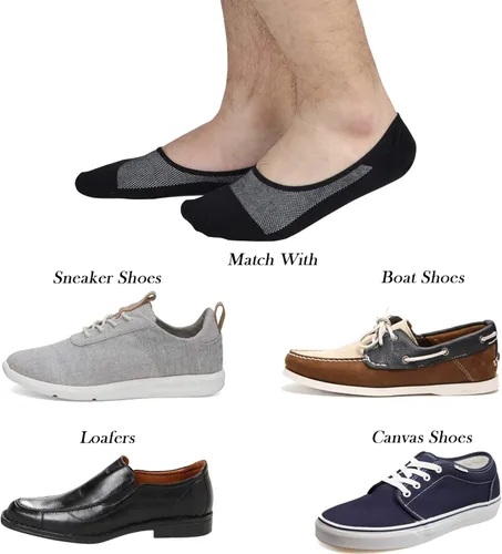 Vista 5 de Jormatt - Calcetines de algodón de corte bajo para hombre con agarres antideslizantes para hombre