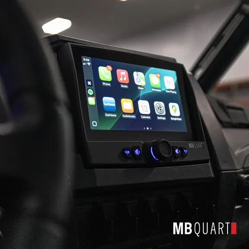 Vista 8 de MB Quart Sistema de audio de doble zona estéreo de coche con pantalla táctil portátil para barco y UTV, negro