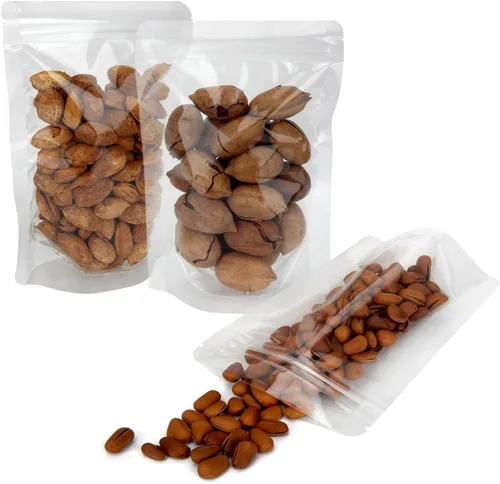 Vista 9 de Blisstime Paquete de 50 bolsas de pie, bolsas autoadhesivas transparentes resellables con muesca de desgarro para embalaje de alimentos