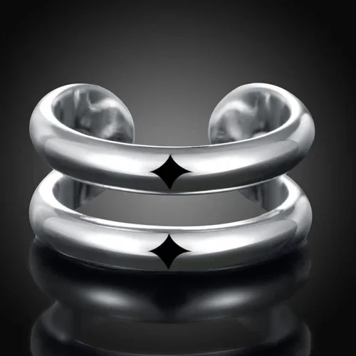 Vista 94 de Anillo de plata de ley 925, minimalista, ajustable, hecho a mano, para mujeres y niñas
