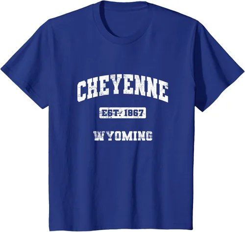 Vista 11 de Cheyenne Wyoming WY vintage state Camiseta de estilo atlético, Negro