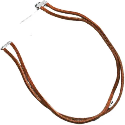 Vista 6 de Olbye Collar de cuero en capas, collar de cordón de cuero, gargantilla personal diario collar joyería para mujeres y niñas