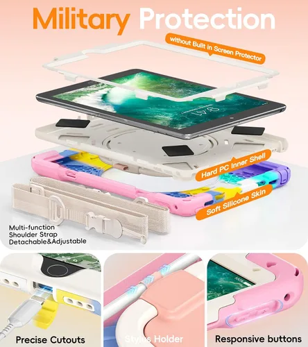 Vista 3 de BATYUE Funda para iPad de 6ª generación de 9.7 pulgadas 2018, iPad 5ª generación 2017, iPad Air 2/iPad Pro de 9.7 pulgadas, funda protectora a