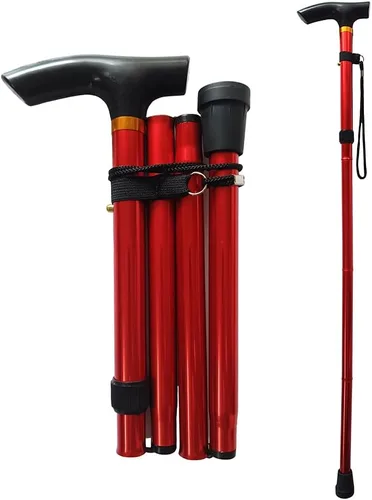 Vista 11 de Bastón plegable para mujeres y hombres mayores, palos ligeros plegables para equilibrio de personas mayores, bastones ajustables, palo y muletas