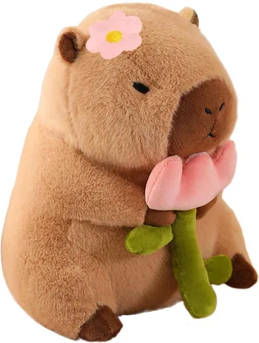 Vista 11 de Dinosaur Capibara de Peluche Bebiendo Té con Leche 11 Pulgadas Lindo Dino Capibara Animal de Peluche Ultra Suave Juguetes Kawaii Regalos para Niños