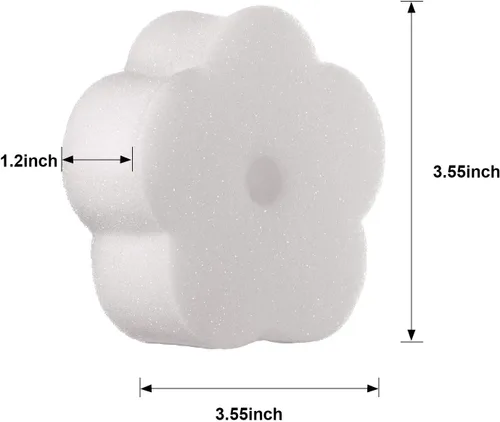 Vista 2 de Boao 16 esponjas absorbentes de aceite para bañera de hidromasaje, piscina y spa (flor, blanco cremoso)