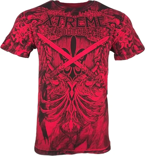 Vista 10 de Xtreme Couture by Affliction Camiseta para hombre, diseño gráfico Gris oscuro (leyenda)