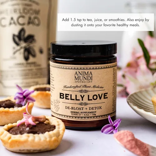 Vista 6 de Anima Mundi Apothecary Polvo de amor del vientre, suplemento para aliviar la hinchazón, ayuda digestiva y deshinchazón, suplemento en polvo