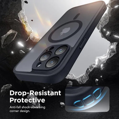 Vista 7 de GolbinBox - Funda magnética para iPhone 13 Pro Max, compatible con MagSafe, protección de cámara, protector de privacidad, funda translúcida mate, a