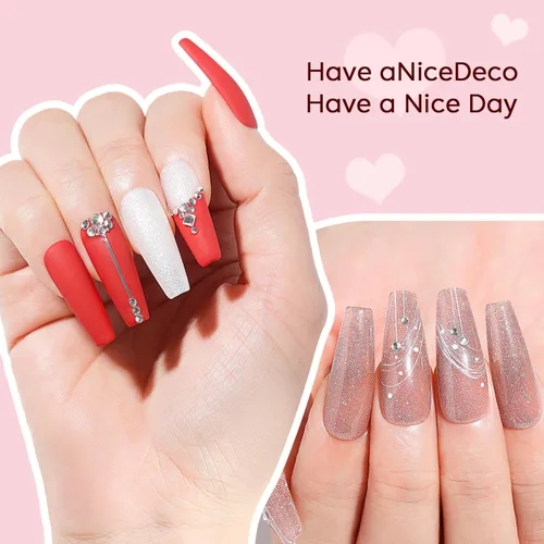 Vista 6 de Nicedeco Esmalte de uñas de gel sin hema, 6 colores, sin crueldad, vegano, rojo, borgoña, rojo, brillante, esmalte de uñas en gel para manicura