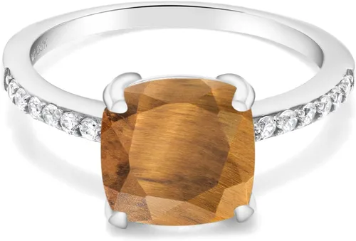 Vista 11 de Gem Stone King Anillo de compromiso de plata de ley 925 con piedra preciosa de corte cojín de 0.315 in Anillo de compromiso de aniversario de boda