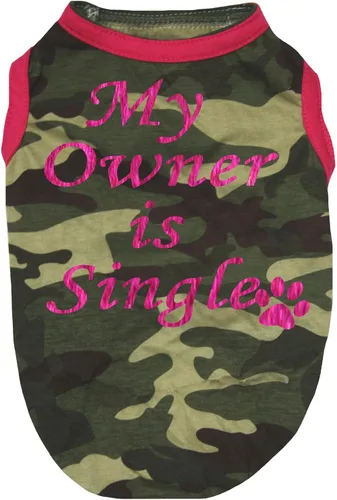 Vista 7 de Petitebella My Owner is Single Puppy - Camisa para perro (negro/morado, XS)