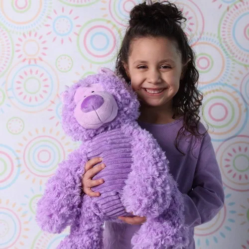 Vista 7 de Oso de peluche morado de 14 pulgadas