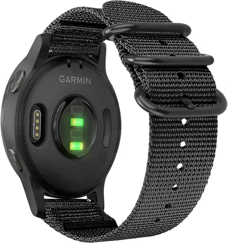 Vista 7 de FINTIE Quick Release Nylon Band 22mm Replacement Sport Strap Compatible with Garmin Vivoactive 4 45mm, Venu 2, Fossil Gen 5, Amazfit GTR 2, Gris