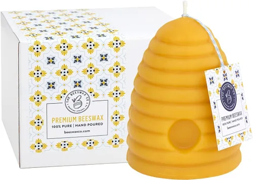 Vista 7 de The Beeswax Co. - Vela grande de cera de abejas de colmena – Perfumada a miel natural, de larga duración y ecológica, mecha de algodón, cera