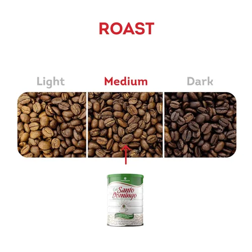 Vista 3 de Café Santo Domingo Descafeinado, lata de 10 onzas, café molido, tostado medio, producto de la República Dominicana (paquete de 2)