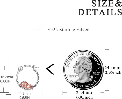 Vista 61 de VONALA Bonitos aretes de aro de plata de ley 925, regalos de cumpleaños para mujer