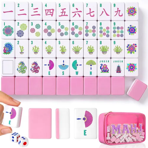 Vista 15 de Soulchen Red Green Plaid American Mahjong Tiles Accessory