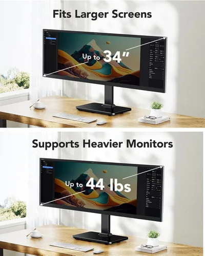 Vista 2 de HUANUO Soporte para monitor, montaje VESA independiente para pantallas de 13 a 34 pulgadas, capacidad de hasta 44 libras, 5 opciones de altura