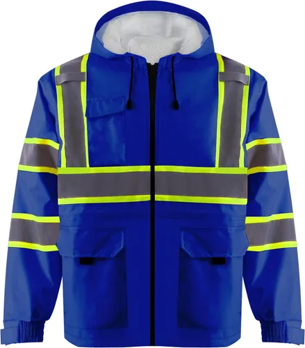 Vista 10 de Chaqueta de seguridad de alta visibilidad ANSI/ISEA Chaqueta reflectante estándar con bolsillo y cremallera