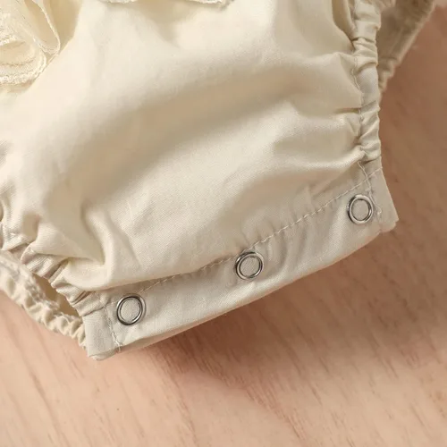 Vista 61 de Sasaerucure Traje de verano para bebé niña, sin mangas, mameluco de encaje tutú, mameluco de una pieza con volantes