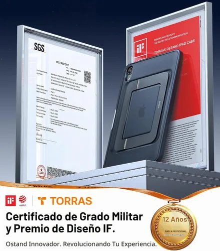 Vista 7 de TORRAS Funda para iPad Mini 7 A17 Pro, Funda para iPad Mini 6 con Soporte para Lápiz, Soporte Ultra Estable, Múltiples Ángulos de Visualización