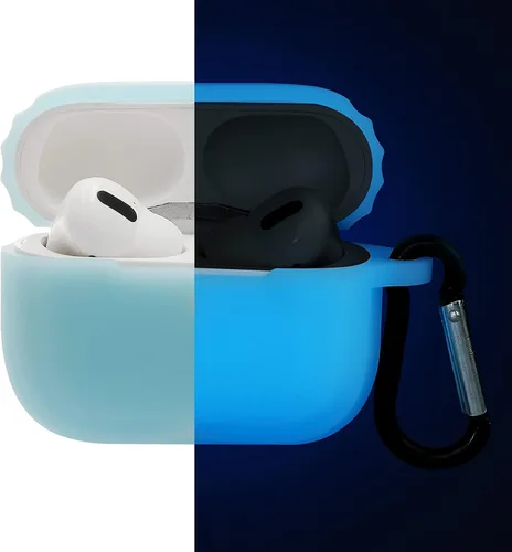 Vista 2 de Funda de silicona a prueba de golpes compatible con Airpods Pro 2, 2ª generación, color negro