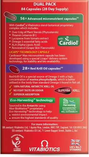 Vista 10 de Vitabiotics Cardioace Max. 84 cápsulas.
