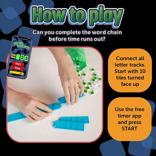 Vista 3 de Juego de cartas juntas, juega juntos para vincular las letras, juegos familiares para niños y adultos, juego cooperativo de ortografía para edades
