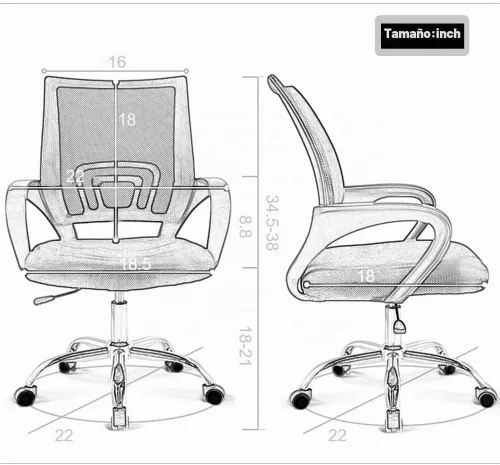 Vista 2 de BestOffice Silla giratoria de malla para computadora, moderna, ejecutiva, ajustable, para mujeres, hombres (paquete de 2) (negro)