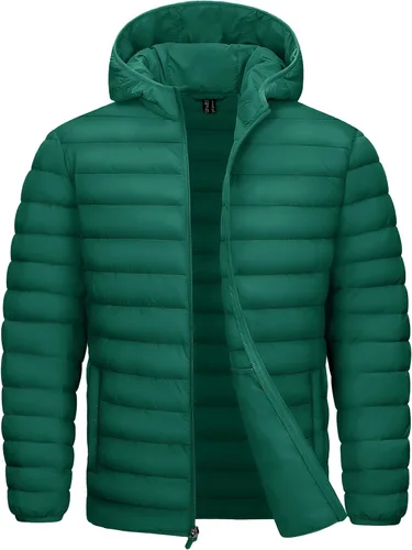 Vista 9 de TACVASEN Chaqueta Puffer Ligera para Hombre con Capucha Resistente al Agua a Prueba de Viento Chaqueta Aislante Acolchada con Forro Abrigos
