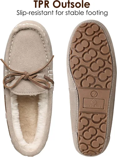 Vista 2 de Pantuflas Dream Pairs planos, de piel sintética, para mujer