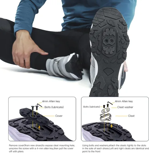 Vista 5 de Santic Zapatos de ciclismo de montaña SPD para interiores MTB Zapatos unisex