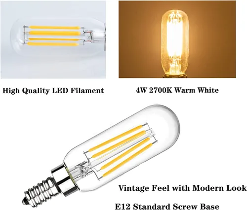 Vista 5 de SHUWDKAR Bombillas LED de candelabro de 12 voltios, base E12, 4 W, blanco cálido, 2700 K, 40 W, incandescente de repuesto de bajo voltaje, bombilla