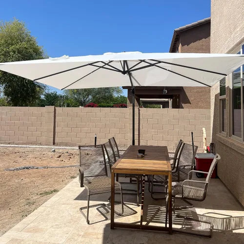 Vista 9 de PURPLE LEAF Paraguas al aire libre con base 8' x 8' protección solar verde Manzana Verde (Apple Green)