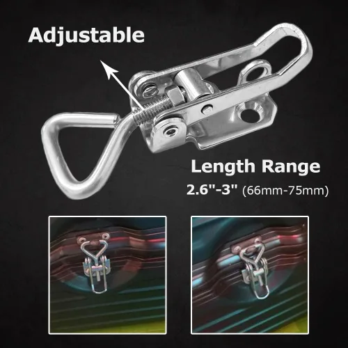 Vista 2 de Marine Toggle Catch Latch - 316 Stainless Steel Boat Anti-Rattle Fastener Clamp Hasp, Hatch Pull Locker