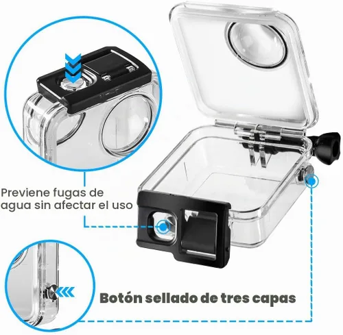 Vista 3 de Carcasa impermeable para GoPro Max, 45 M/148 pies, funda protectora de buceo con liberación rápida, accesorios para cámara de acción Go Pro Max