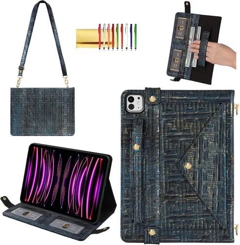 Vista 58 de Funda tipo bolso para iPad mini de 5ª/4ª/3ª/2ª/1ª generación de 7.9 pulgadas, Techcircle funda ligera tipo folio con soporte bandolera con billetera