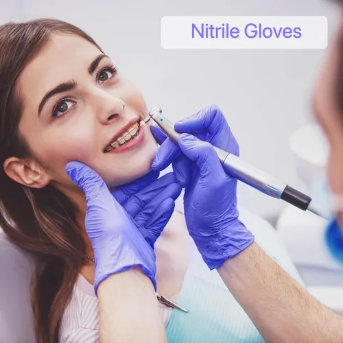 Vista 3 de Guantes de nitrilo PElPU, desechables para limpieza, sin polvo, sin látex, guantes protectores no estériles
