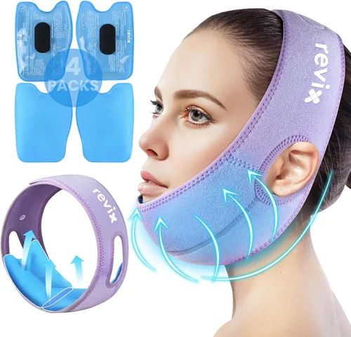 Vista 11 de REVIX Wisdom Teeth - Bolsa de hielo para la cabeza con bolsa de hielo de mandíbula de costura 3D para cirugía oral facial, alivio del dolor