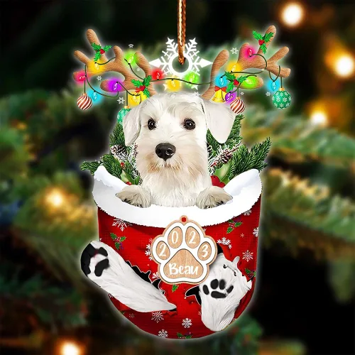 Vista 88 de NAZENTI Adorno Navideño de Bolsillo Personalizado de Affenpinscher en la Nieve, Adorno de Forma Acrílica de Perro, Adorno de Navidad 2023, Adorno