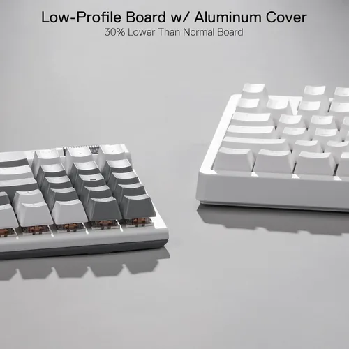 Vista 4 de Redragon Teclado mecánico para juegos K655 75% RGB con cable, 78 teclas de intercambio en caliente con tablero de cubierta de aluminio, enchufe