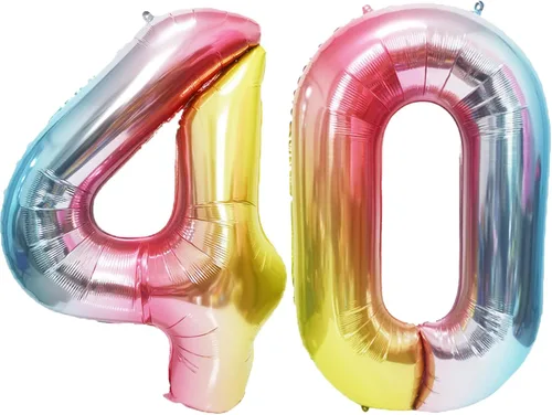 Vista 128 de Globos gigantes de números negros de 40 pulgadas, globos de aluminio de Mylar con helio para cumpleaños, globo número 0 para decoración de fiestas